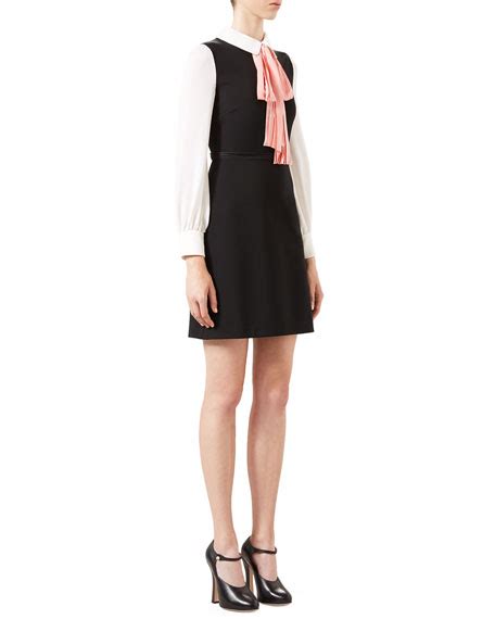 gucci a-line jersey dress with bow|net a porter Gucci dresses.